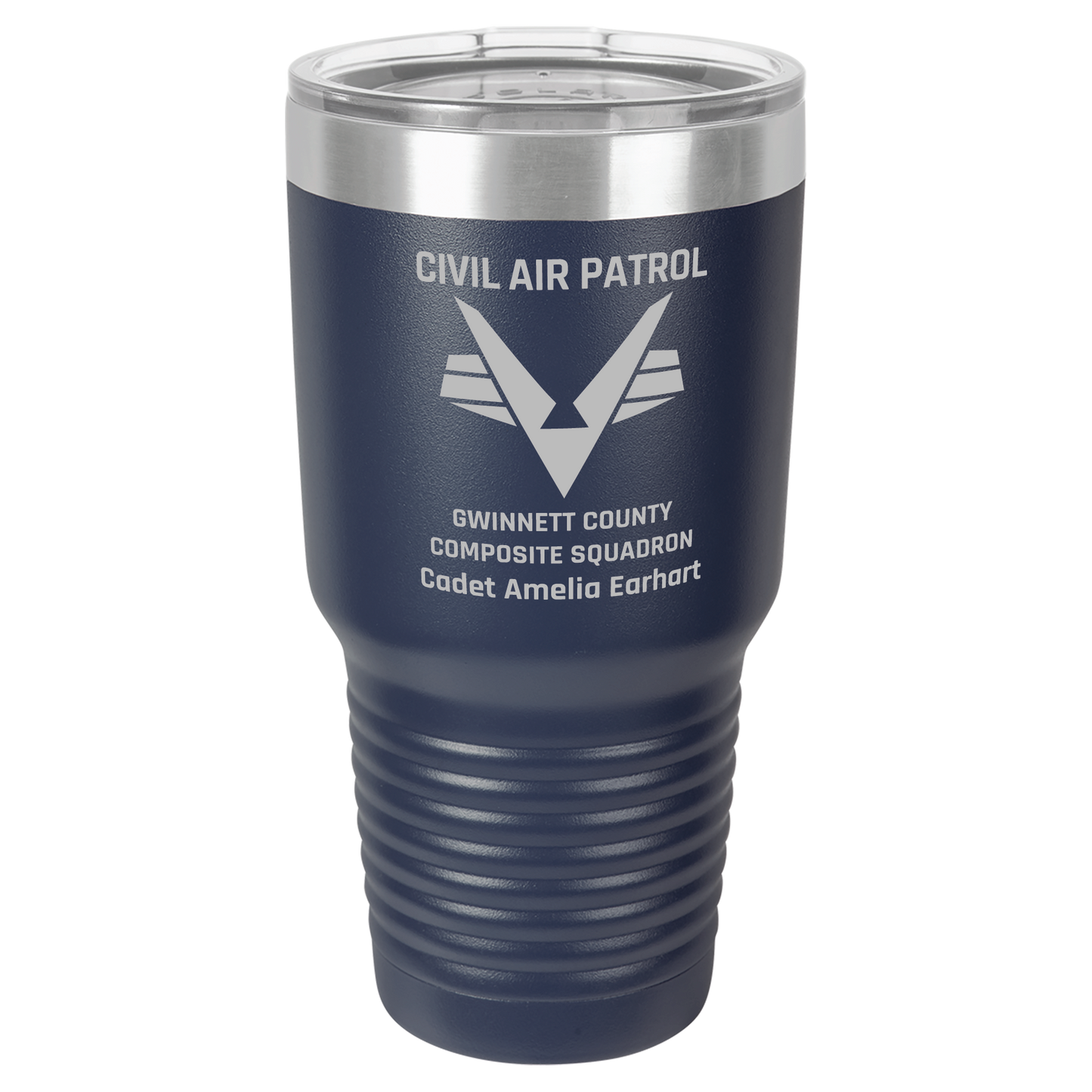GA112 Polar Camel 30 oz Navy Blue Vacuum Insulated Ringneck Tumbler with Clear Lid